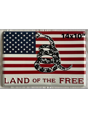 NEW “ Land of the Free” metal sign